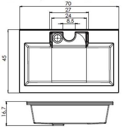 Раковина Aquanet Фортуна 182523 70 см белый