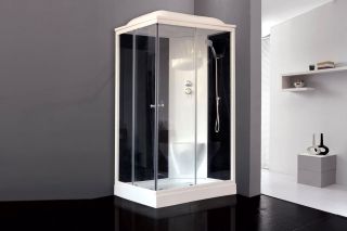 Душевая кабина Royal Bath HP правая стекло чёрное/прозрачное 120x80см RB8120HP6-BT-R