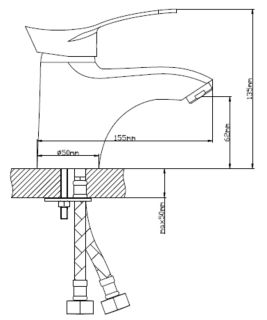 Смеситель для раковины BOOU B8173-1 хром