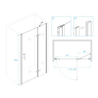 Душевая дверь RGW Passage PA-07B R 120x195см чёрный 41080712-84R