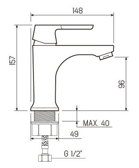 Смеситель для раковины РМС SL123BLACK-001F чёрный
