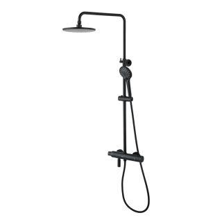Душевая стойка Lemark Bronx LM3772BL с термостатом чёрный