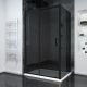 Душевой уголок Veconi Rovigo RV-055BT, 1400х800х1950, черный матовый, тонированное стекло
