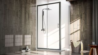 Душевой уголок Veconi Rovigo RV-072B, 1300х700х1900 черный, стекло прозрачное