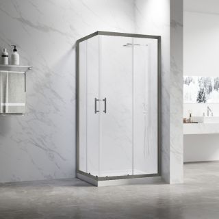 Душевой уголок Veconi Rovigo RV-27GM, 1100x900x1900, оружейная сталь, прозрачное стекло