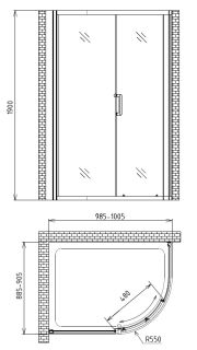 Душевой уголок GEMY VICTORIA S30191 100x90