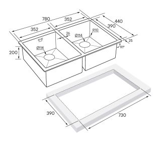 Мойка кухонная Paulmark Gerberg PM237844-BG брашированное золото