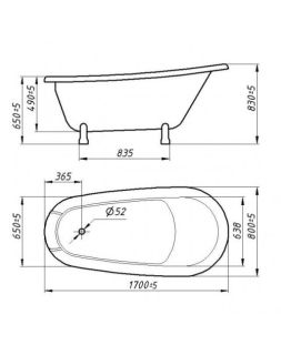Ванна из искусственного камня Фэма Стиль Салерно-2 170x68 см