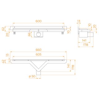 Душевой лоток RGW SDR-60 21216000-011 60см хром