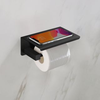 Держатель для туалетной бумаги Timo Selene с полкой для телефона чёрный 14044/03