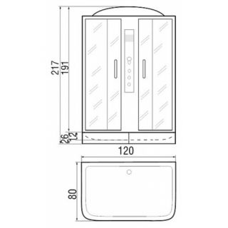 Душевая кабина RIVER SENA 120/80/26 МТ
