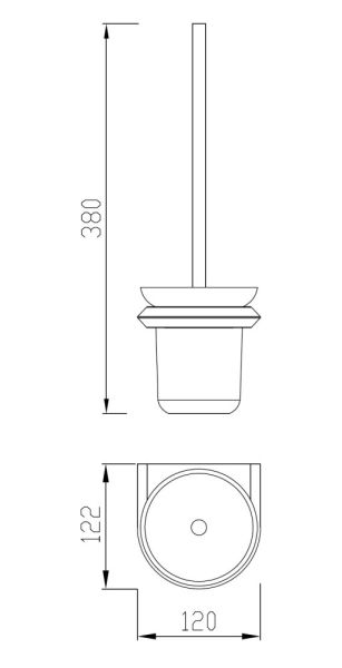 Щётка для туалета ABBER Nord AA1532B чёрный матовый