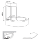 Шторка на ванну Ravak Supernova VSK2 Rosa 170 76LB0100Z1 Transparent профиль белый левый