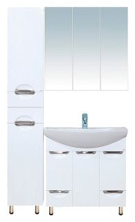 Напольный шкаф - пенал Misty Лаванда 35см левый белый