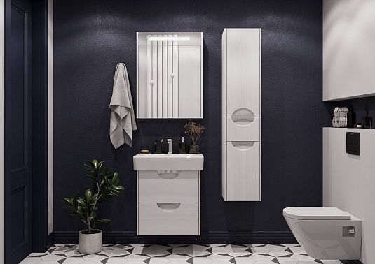 Шкаф-колонна Акватон Сильва левый дуб полярный 1A215603SIW7L