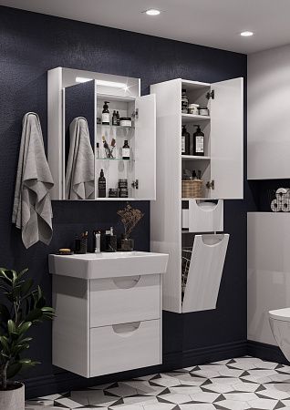 Шкаф-колонна Акватон Сильва правый дуб полярный 1A215603SIW7R