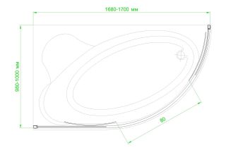 Шторка на ванну Royal Bath Alpine 170см белый RB170ALP-T
