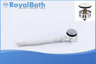 Сифон для высокого поддона Royal Bath с гофрой Sifon-knopka+gofra