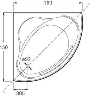 Акриловая ванна Roca Bali 150x150 ZRU9302916