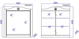 Зеркальный шкаф Aqwella Франческа FR0408