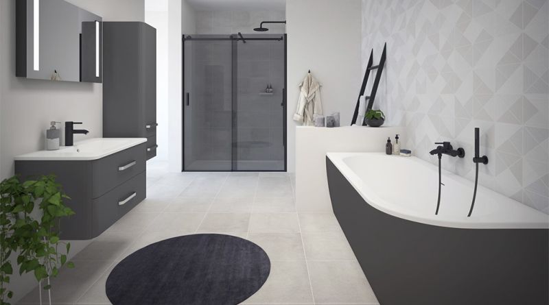 Акриловая ванна Cezares Slim Corner левая 179x79см чёрный SLIM CORNER-180-80-60-L-NERO-SET