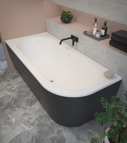 Акриловая ванна Cezares Slim Corner левая 179x79см чёрный SLIM CORNER-180-80-60-L-NERO-SET