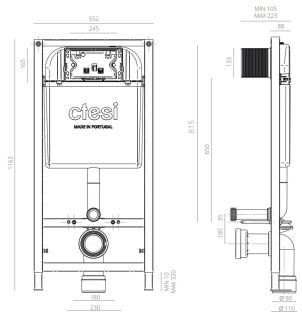 Инсталляция для унитаза Ctesi Solid BK0200240