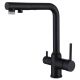 Смеситель для кухни ABBER Emotion AF8814B с подключением фильтра и выдвижной лейкой чёрный матовый