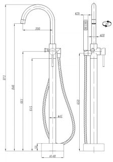 Напольный смеситель для ванны ABBER Wasser Kreis хром AF8116