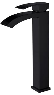 Смеситель для накладной раковины ABBER Wasserfall чёрный матовый AF8611B