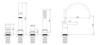 Смеситель на борт ванны ABBER Wasserfall чёрный матовый AF8613B