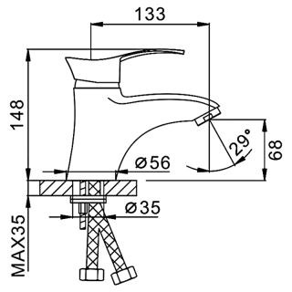 Смеситель для раковины Frap F1001 хром
