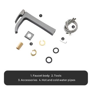 Смеситель для раковины Gappo G1007-89 оружейная сталь