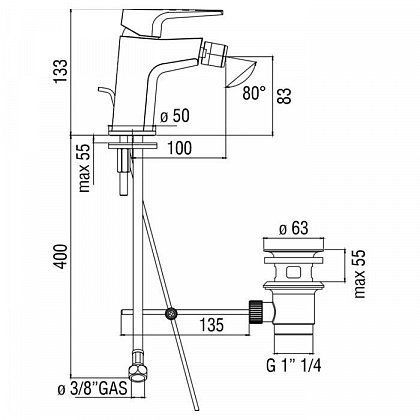 Смеситель Nobili Nobi NB84119/1CR для биде