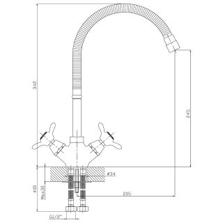 Смеситель для кухонной мойки Rossinka Q02-75 Хром