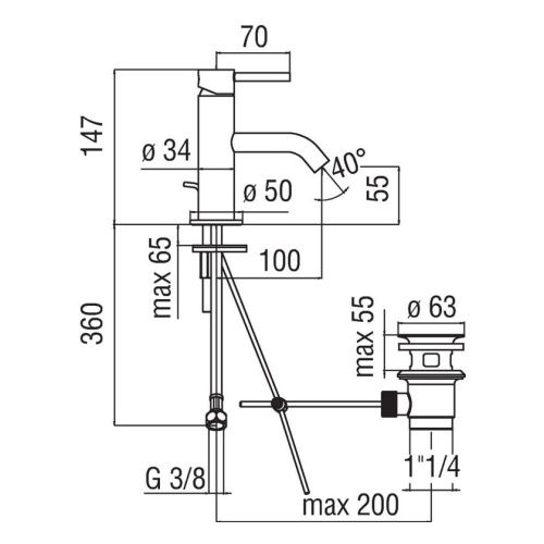 Смеситель Nobili AQ93118/1CR для раковины