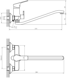 Смеситель для ванны Rossinka RS29-34