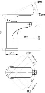 Смеситель для биде Triton Панама 19506 L