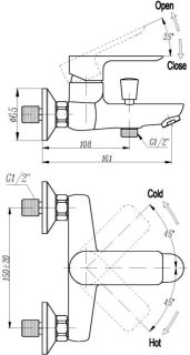 Смеситель Triton Панама 16304 Z для ванны и душа