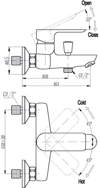 Смеситель Triton Панама 16304 Z для ванны и душа