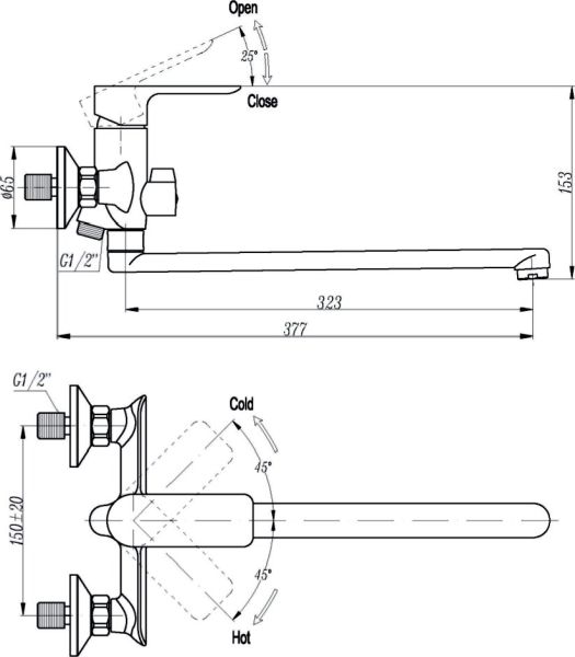 Смеситель Triton Панама 16307 Z для ванны и душа
