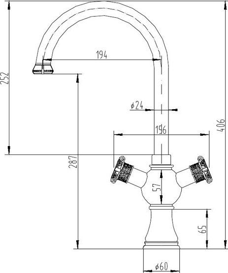 Смеситель для кухни ZORG Antic  A 2005K-BR