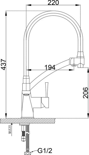 Смеситель для кухни ZORG Zorg Sanitary ZR 354-8 YF