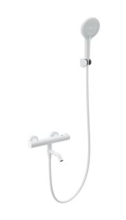 Смеситель для ванны с душем Wonzon & Woghand INN 3 WW-B2065-A1-MW с термостатом белый матовый