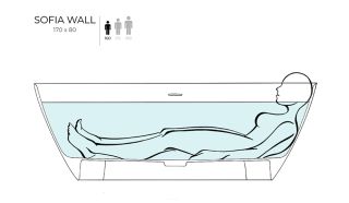 Ванна из искусственного камня Salini Sofia Wall S-Stone 102522M 170x80см белый матовый