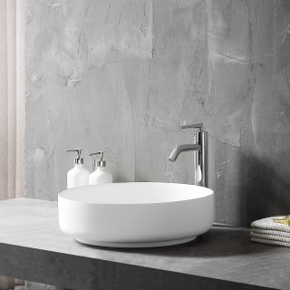 Раковина Solid Surface Vincea VBS-6S16MW, 450*450*130, накладная, цвет белый матовый