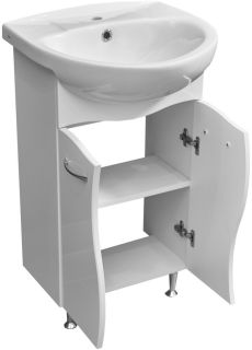 Тумба под раковину Stella Polar Волна 50см белый SP-00000037