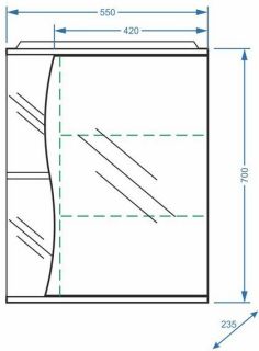 Зеркало-шкаф с подсветкой Stella Polar Верея 55см правый белый SP-00000041
