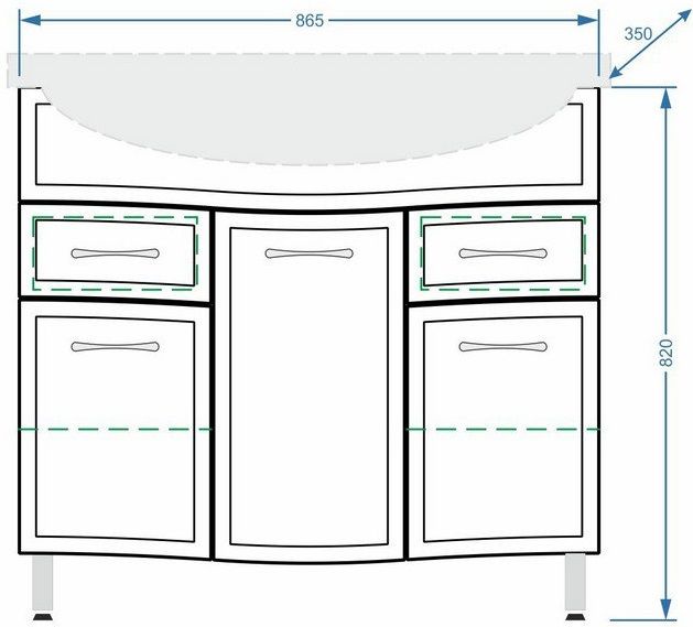 Тумба под раковину Stella Polar Концепт 90см белый SP-00000132