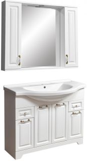 Зеркало-шкаф с подсветкой Stella Polar Кармела 100см ольха белая SP-00000187